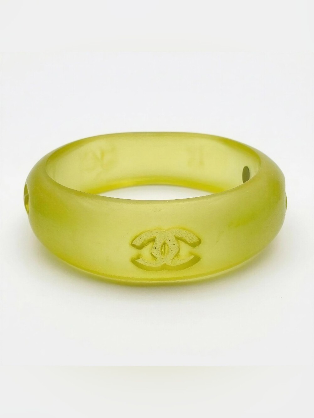 Chanel Coco Mark Resin Green Bangle - Picture 5 of 11